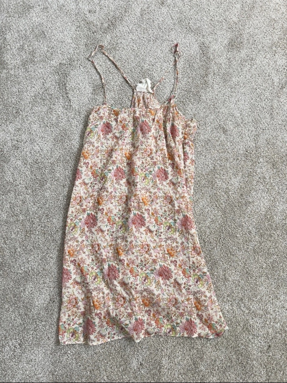 Loup Charmant Floral Paisley Organic Cotton Mini Dress Spaghetti Strap Camisole